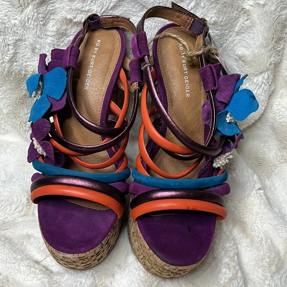 KG by Kurt Geiger size 40 London Britton platform high heel block sandals